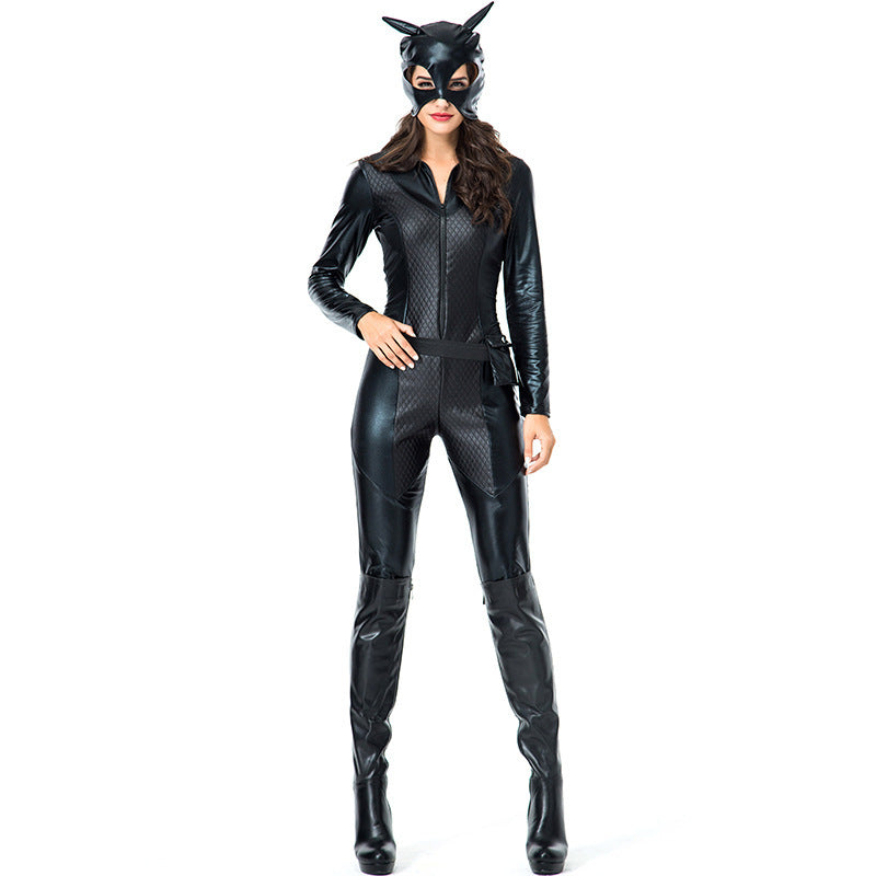 Costume d'Halloween en cuir pour fille-chat