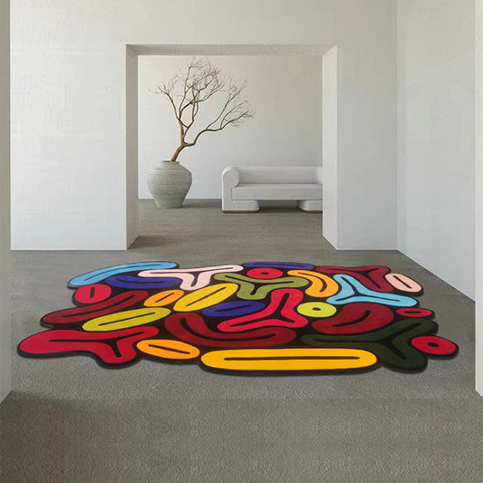 Tapis de salon en laine irrégulière fait à la main pour chambre à coucher