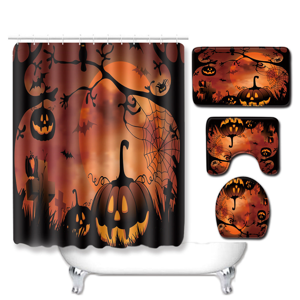 Halloween Bathroom Toilet Set Four-piece Living Room Bedroom Carpet