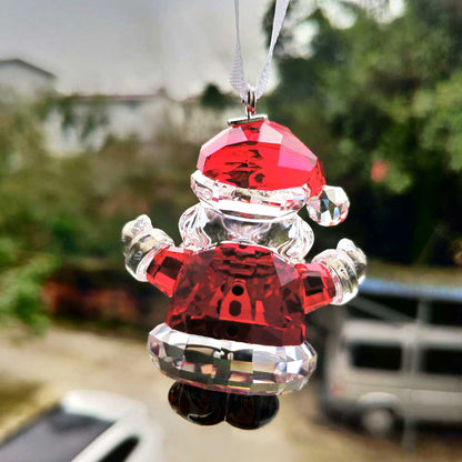 Pendentif de décoration d'intérieur en cristal, père noël