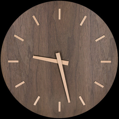 Fashionable Nordic Minimalist Wooden Wall Clock Living Room Round Wooden Clock Household Round Wooden Table Creative Wall Clock Living Room