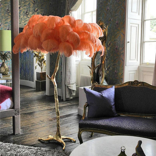 Feather Floor Lamp Decoration Of Classical English Villa