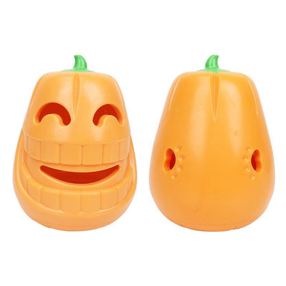 Juguete interactivo para masticar para perros con forma de calabaza de Halloween, embudo dispensador de golosinas para todos los tamaños de razas, juguete de rompecabezas de goma termoplástica duradero para mascotas para la dentición y el aburrimiento