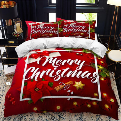 3D Printing Christmas Home Textile Three-piece Bedding