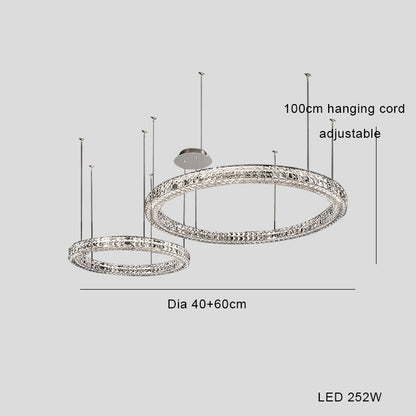 Lámpara de araña de cristal de estilo ligero, Led Simple moderno