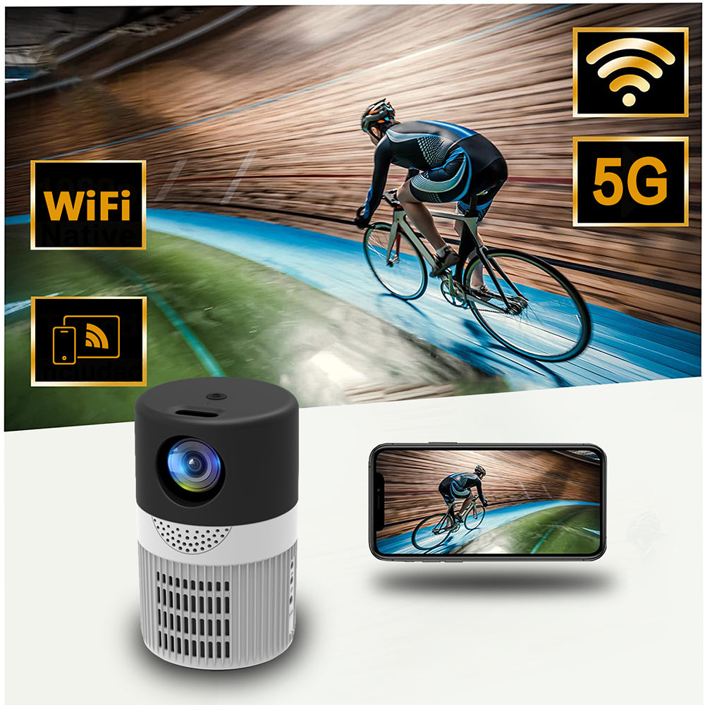 YT400 Home HD Proyector 5G Conexión WIFI 40 ANSI Mini Portátil 480X360 Inalámbrico Misma Pantalla Proyección de Teléfono