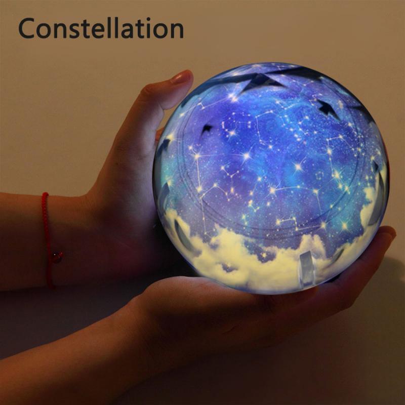 Veilleuse ciel étoilé, projecteur magique de planètes, univers terrestre, lampe LED colorée rotative, étoile clignotante, cadeau de Noël pour enfants et bébés