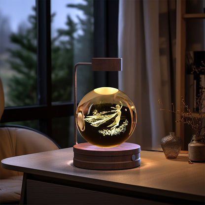 Boule de cristal cosmique dinosaure, veilleuse d'intérieur, alimentation USB, lampe de chevet chaude, cadeau d'anniversaire