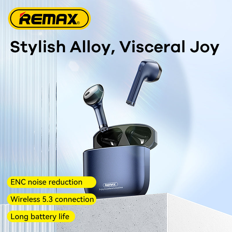 REMAX AlloyBuds 1 Auriculares inalámbricos de llamada de música verdaderamente de aleación de hierro negro 