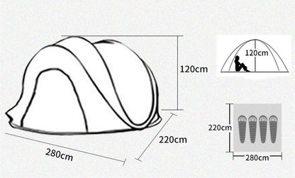 Outdoor Automatic Tent Quickly Opens And Throws Tent Supplies For 3-4 People Camping