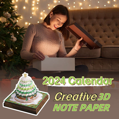 Arbre de noël 3D, carnet de notes tridimensionnel, papier sculpté, décor, mémo, calendrier d'anniversaire, cabane dans les arbres, bloc-notes de bureau, cadeau