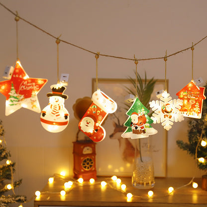 Guirnalda de luces LED con forma de estrella y copo de nieve para decoración de bodas, fiestas navideñas, iluminación para el hogar