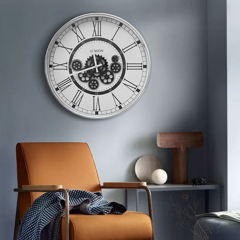 Reloj de engranaje de hierro americano, colgante decorativo Retro de arte europeo para sala de estar