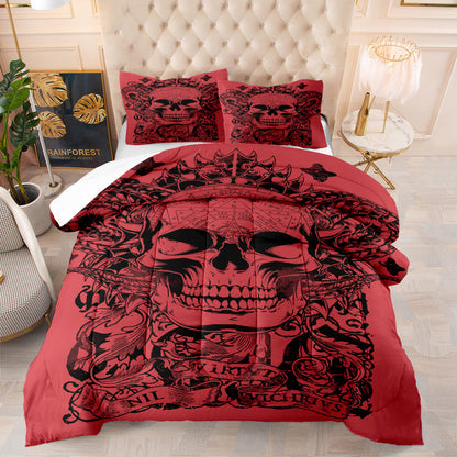 Edredón de calavera de terror de Halloween, ropa de cama europea y americana, algodón con plumas, impresión digital