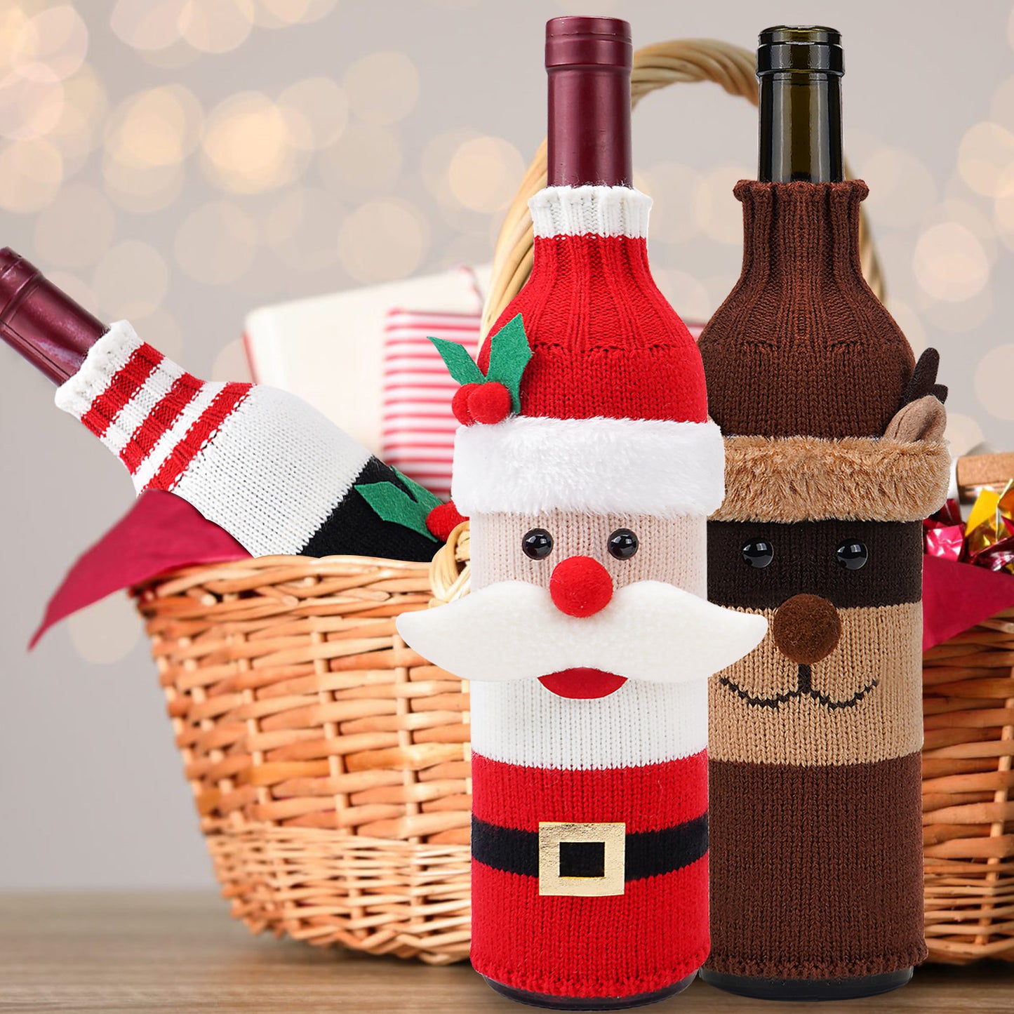 Home Fashion Simple Christmas Decorations Bottle Cover