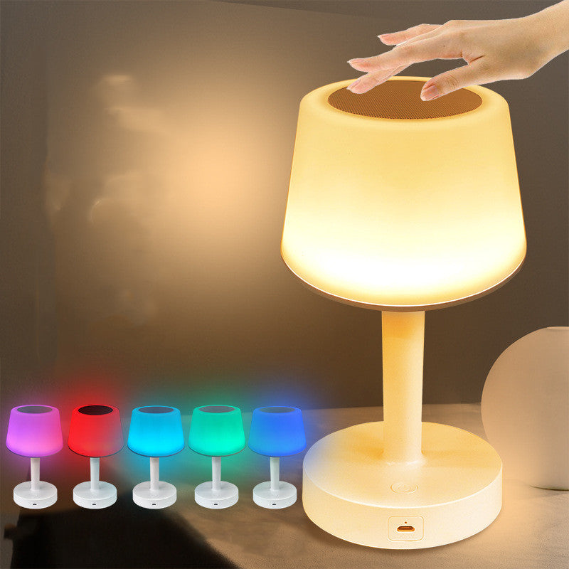 Bluetooth Speaker Colorful Atmosphere Bedside Lamp Audio Wireless Touch Table Lamp