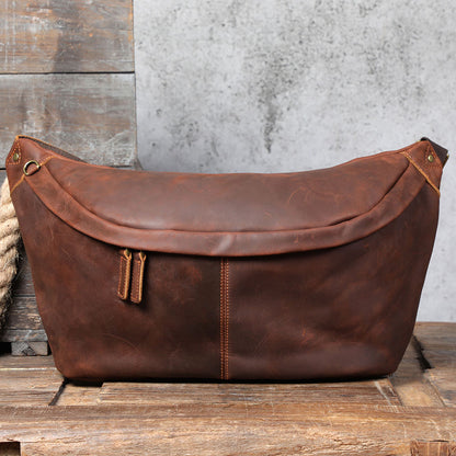 Vintage Casual Cowhide Chest Bag