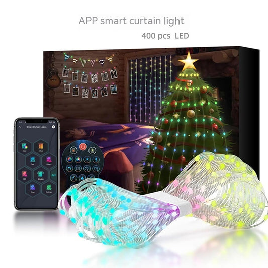 APP Rideau Lumineux Intelligent Bluetooth Contrôle De Point De Couleur Magique Chaîne D'éclairage De Fil Recouvert De Caoutchouc Festival Intérieur Et Extérieur DIY Guirlandes Décoratives