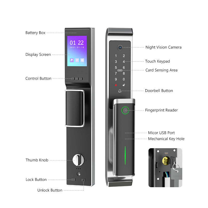 Fully Automatic Anti-theft Door Lock Bluetooth Cat's Eye Monitoring