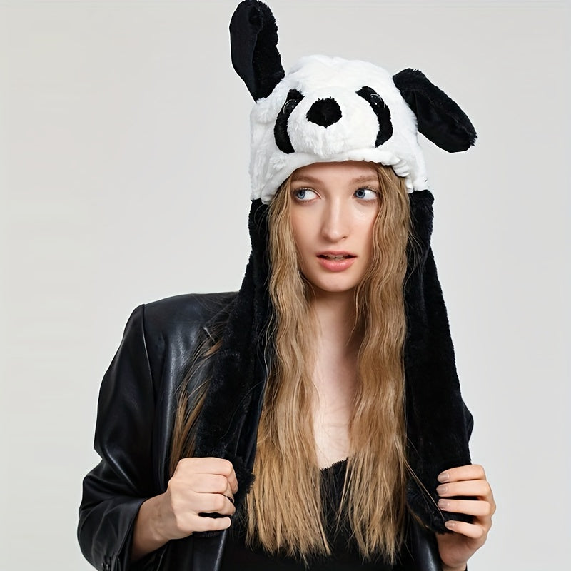 Chapeau d'oreille mobile d'animal mignon mignon panda chien grenouille chiot chapeaux en peluche Halloween Cosplay fête chapeau d'oreillette pour les femmes