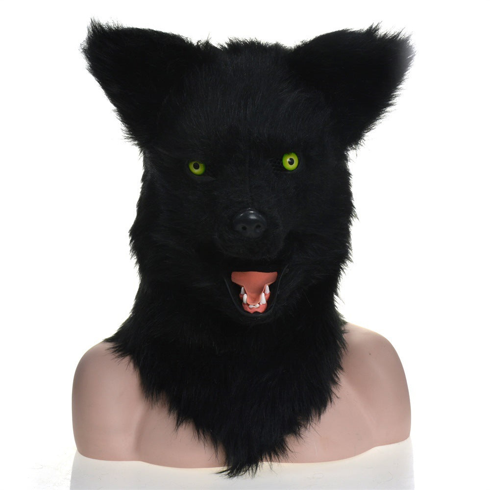 Coiffe de loup gris en peluche pour Halloween