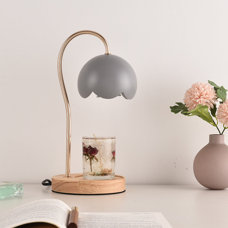 Lampe de chevet parfumée à bougie fondue, lumière ambiante à intensité variable, roses