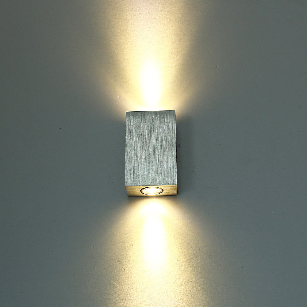 Lámpara de pared de ladrillo pequeña de aluminio luminosa con bombilla de luz de noche para pasillo arriba y abajo