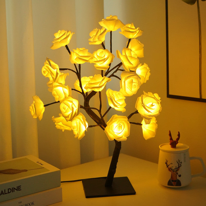 Lumière de nuit de cadeau de décoration de salle de fleur de fibre optique