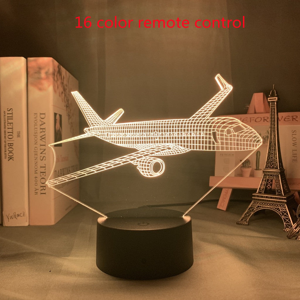 Lampe 3d personnalisée avion hologramme bébé veilleuse Cool nom personnalisation veilleuse pour enfant chambre décor 3d Led veilleuse