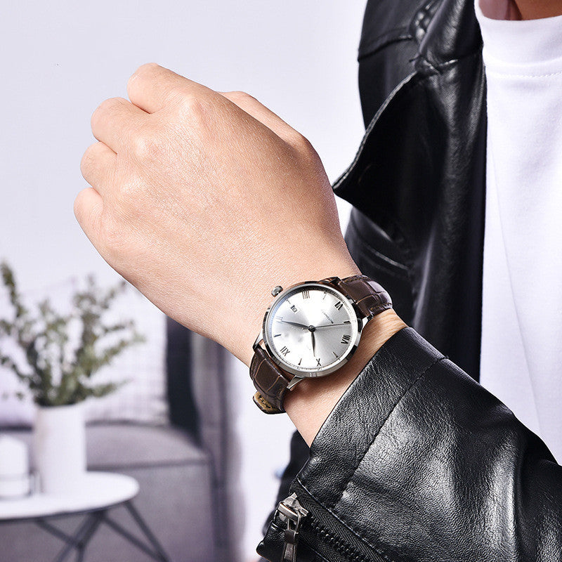 Montre mécanique automatique en acier inoxydable pour hommes