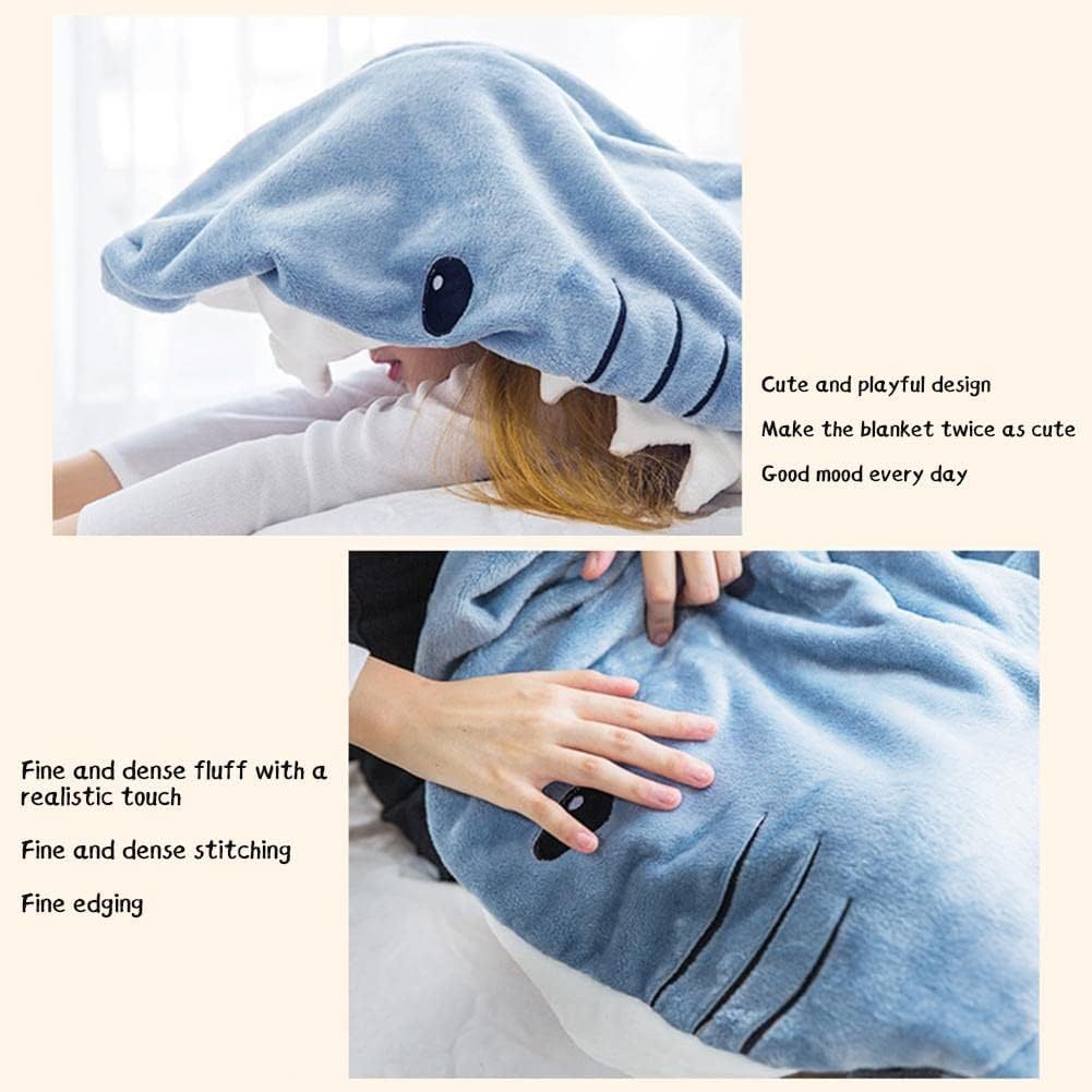 Couverture Shark Onesie pour adultes, couverture de requin à capuche, couverture de requin en flanelle super douce et confortable, sac de couchage pour costume de cosplay pour garçons et filles pour la nuit