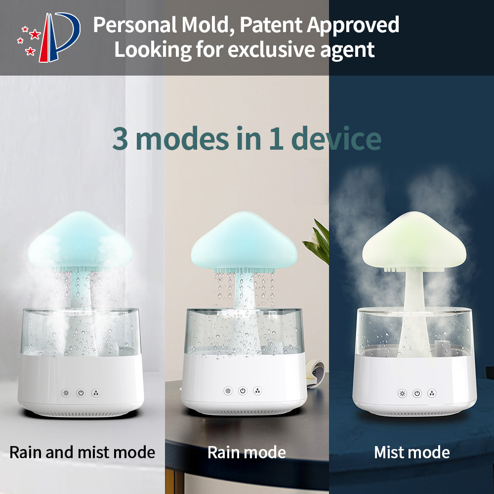 Humidificateur de pluie Humidificateur de champignon Humidificateur de nuage de pluie Humidificateur de goutte d'eau