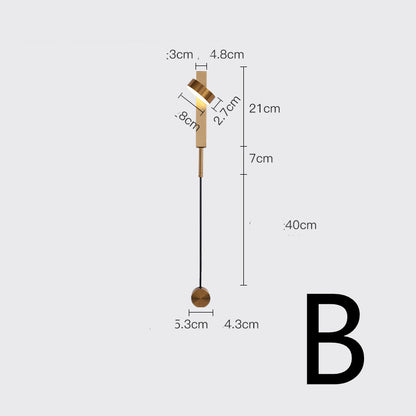 Lámpara de pared del dormitorio nórdico, pasillo de cabecera con interruptor, enchufe, cableado gratuito ajustable