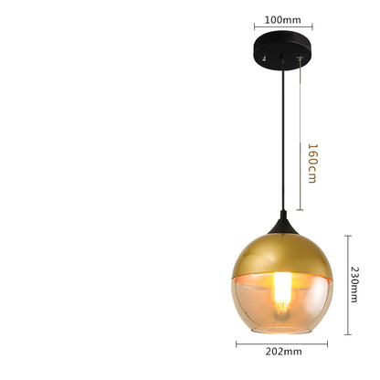 Lustre en verre à trois têtes créatif de personnalité de bar d'art