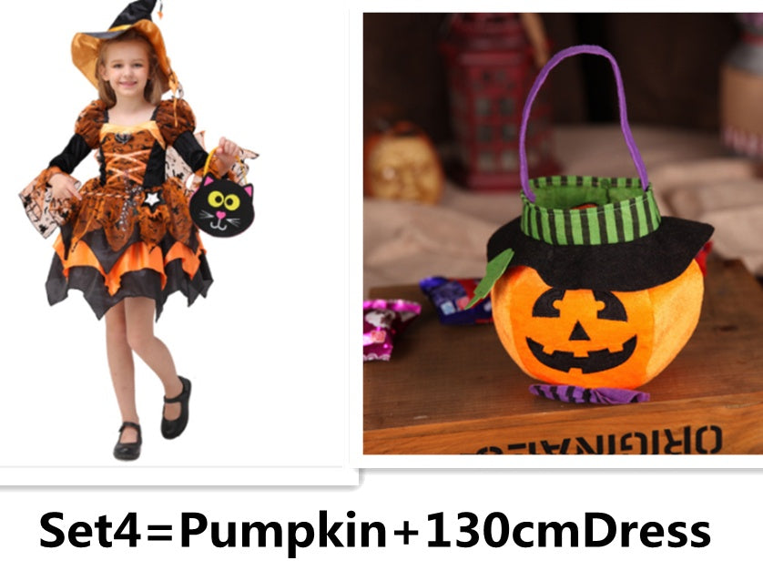 Déguisement d'Halloween pour enfants, robe de princesse sorcière Cosplay