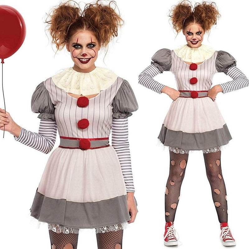 Costume de clown de thriller d'horreur européen et américain pour cosplay de film d'Halloween