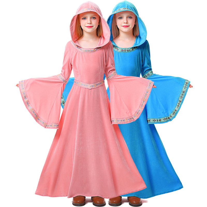 Robe de vampire bleue pour enfants Halloween