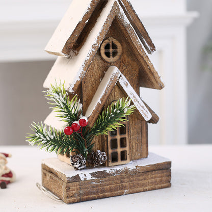 Décorations de Noël Maison en bois Château avec ornements lumineux