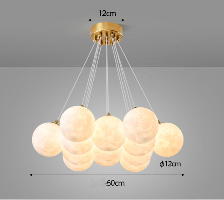 Nordic Modern Minimalist Creative Moon Bubble Living Room Chandelier