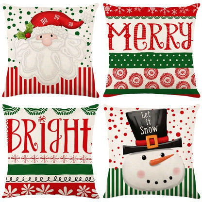 Home Decoration Christmas Pillow Cover Four-piece Set