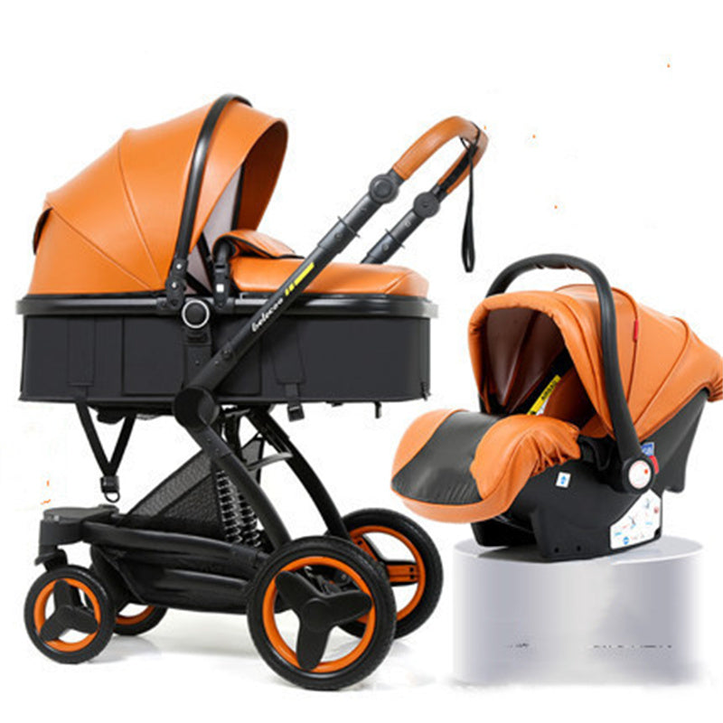 High Landscape Baby Stroller Basket Can Sit And Lie Folded