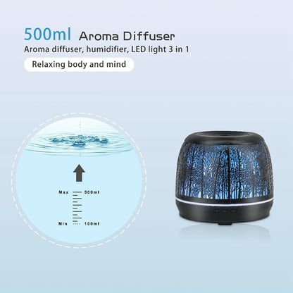 Hollow Iron Art Air Purifying Humidifier Atmosphere Night Light