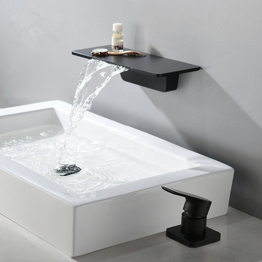 Grifo de lavabo negro para lavabo de montaje oscuro