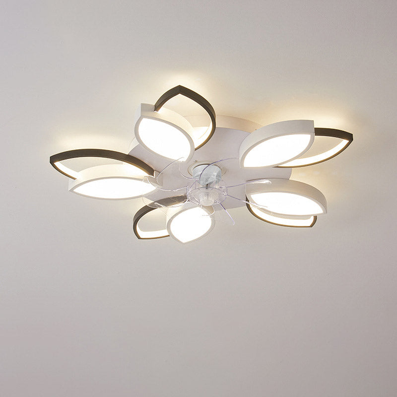 Lumière de salon simple et moderne, nouvelle lumière de ventilateur de plafond de chambre à coucher silencieuse