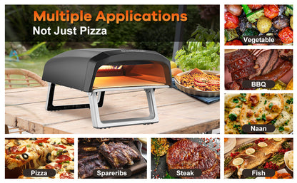 Four à pizza à gaz Geek Chef, fours à pizza pour propane extérieur, fours d'extérieur avec pierre à pizza de 13 pouces, four à pizza à gaz portable avec pieds pliables, four à pizza pour jardin patio, Ban Amazon, homedepot, lowes