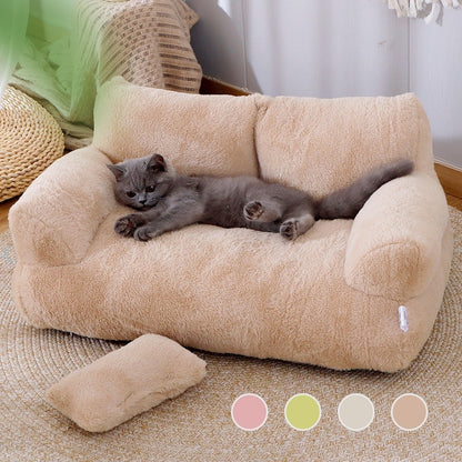 Lit de luxe pour chat, canapé, nid chaud d'hiver pour animaux de compagnie, pour petits et moyens chiens, lit confortable en peluche pour chiot, fournitures pour animaux de compagnie