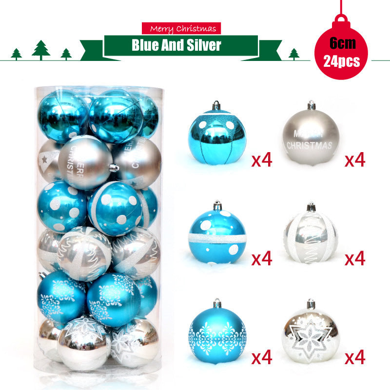 Decoration 6cm24 Colorful Painted Transparent Balls Christmas Ball Set