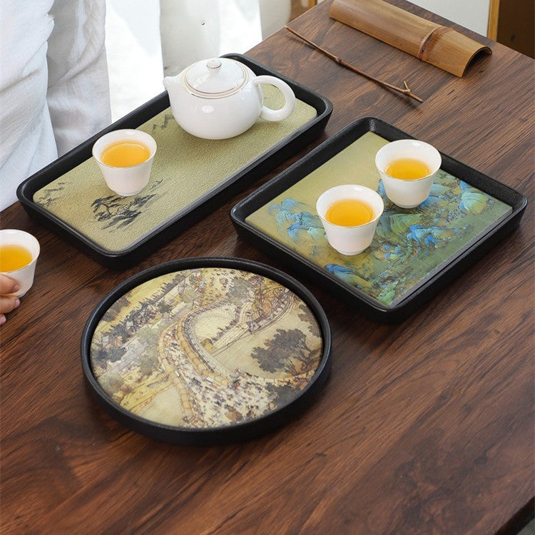 Ceramic Tea Small Absorbent Dry Bubble Table Teapot Small Tray