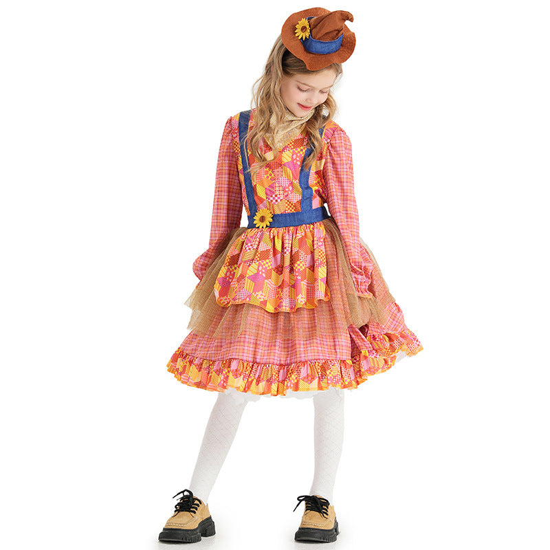 New Children's Halloween Scarecrow Dress