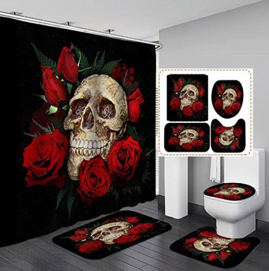 Polyester Printed Thickened Waterproof Halloween Shower Curtain